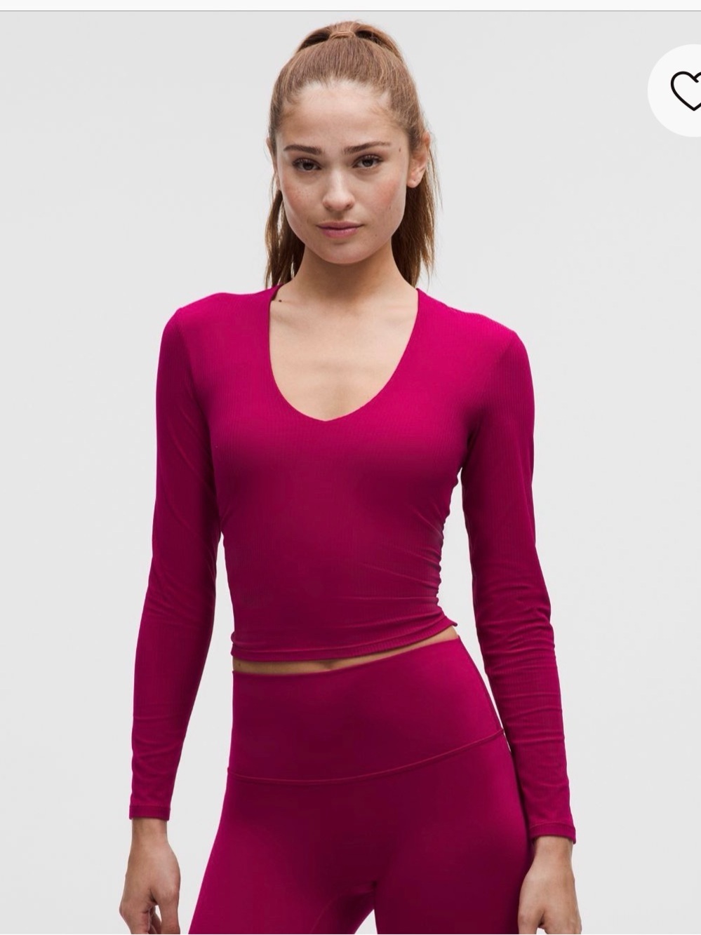 All It Takes Ribbed Nulu V-Neck Long-Sleeve Shirt B-D Cups 10 Berry rumble